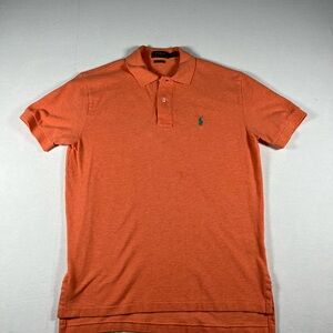 Polo Ralph Lauren Classic Fit Polo Orange With Green Pony Men Size Medium